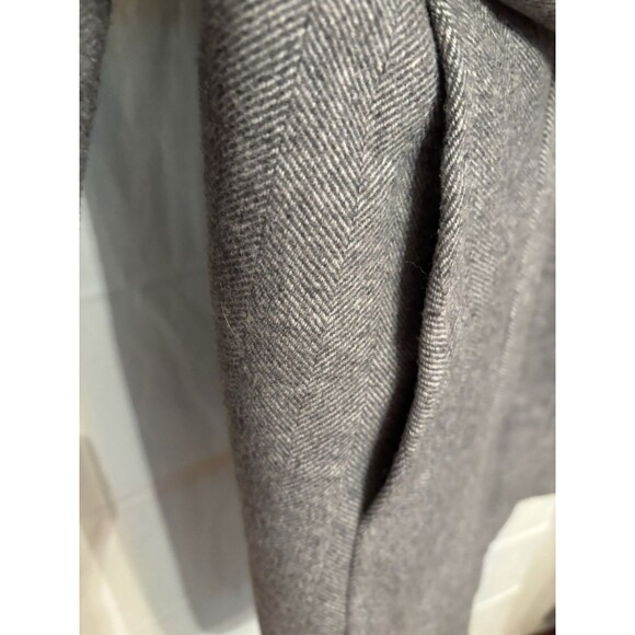 Calvin Klein Wool Blend Gray Tweed Stand Collar Walker Coat Women’s Sz 18 Zips - Picture 7 of 15